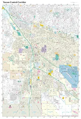 Tucson Central Corridor Jumbo Dry Erase Laminated [Map] Phoenix Mapping Service And Doug Minnis 1
