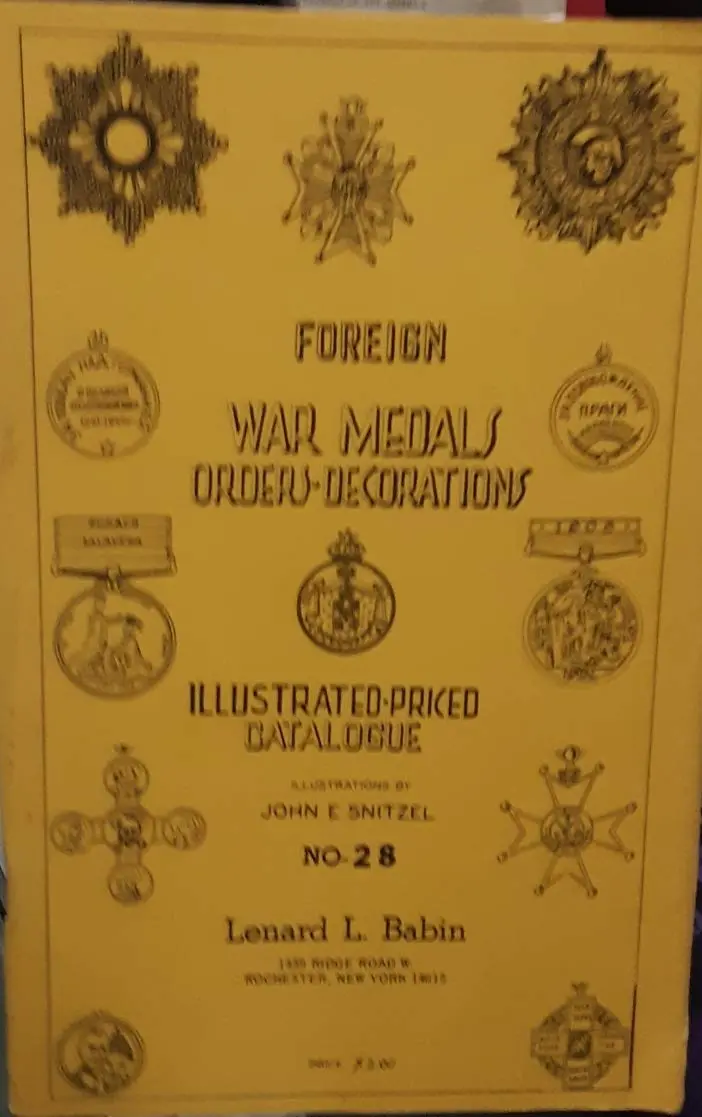 Foreign War Medals Orders-Decorations. No. 28. [Paperback] Babin, Lenard. 1