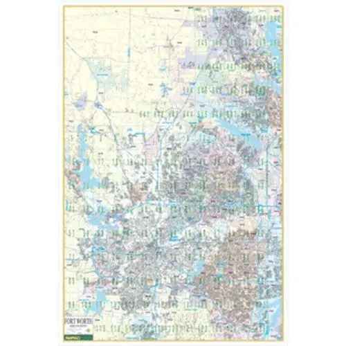 Fort Worth Wall Map W/ Zip Codes (Mapsco Wall Maps, Map-20210C) [Map] Mapsco 1