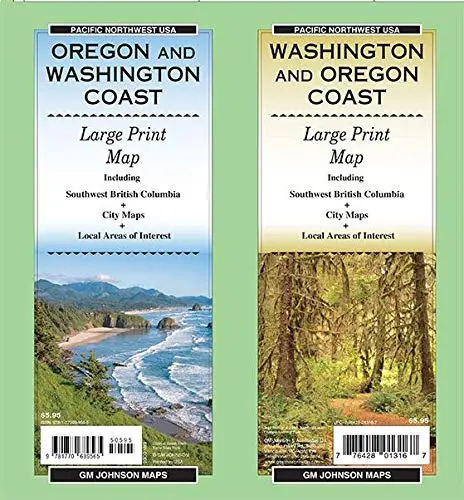 Washington & Oregon Coast Large Print [Map] Gm Johnson 1