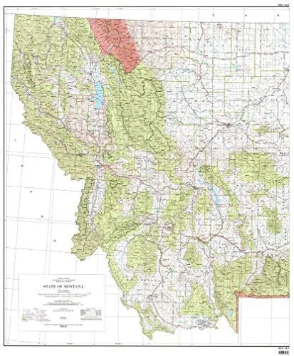 State Of Montana West Half Base Map With Highways And Contours [Map] 1