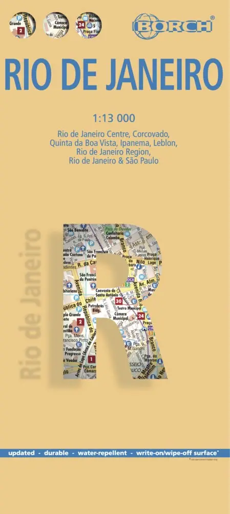 Laminated Rio De Janeiro Map By Borch (English, Spanish, French, Italian And German Edition) [Map] Borch 1