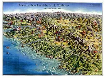 Decorative Wall Map Showing Major Earthquakes In The Pacific Northwest - Laminated [Map] James Dewey 1