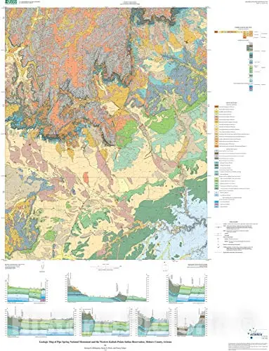 Historic Pictoric Map : Geologic Map Of Pipe Spring National Monument And The Western Kaibab-Paiute Indian Reservation, Mohave County, Arizona, 2004 Cartography Wall Art : 24In X 30In 1