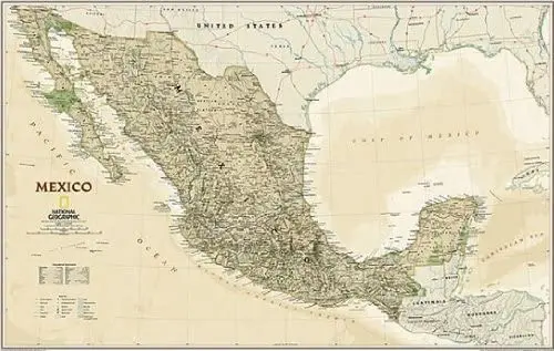 Mexico Executive Political Reference Wall Map Paper/Non-Laminated 1