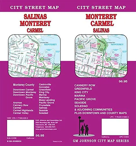 Monterey / Carmel / Salinas, California Street Map [Map] Gm Johnson 1