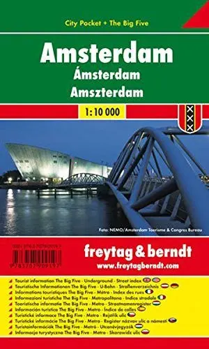 Amsterdam City Pocket Map 1:12.5K Fb (English, Spanish, French, Italian And German Edition) Freytag-Berndt 1