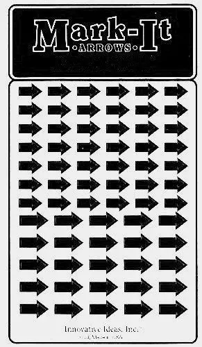 Removable Mark-It Brand Arrows For Maps, Reports Or Projects, Two Sizes Per Sheet - Black 1