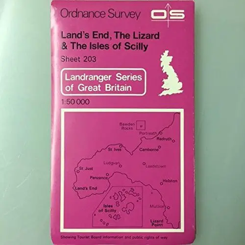 Land's End: The Lizard & The Isles Of Scilly Sheet 203 [Map] Ordnance Survey 1