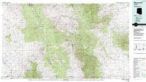 Mammoth Arizona 1:100,000-Scale Topographic Usgs Map: 30 X 60 Minute Series (1986) [Unknown Binding] Us Geological Survey 1