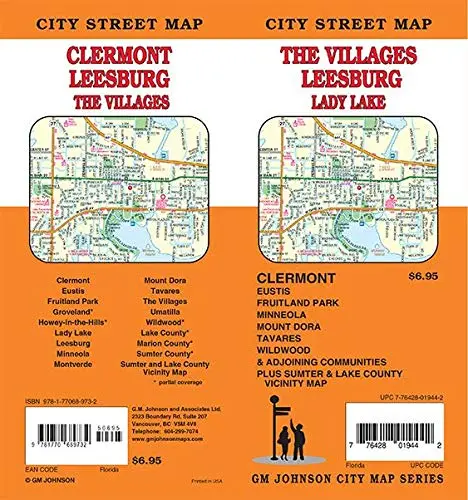 The Villages / Leesburg / Clermont / Tavares / Lady Lake, Florida Street Map [Map] Gm Johnson 1