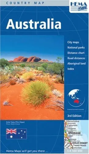 Australia Large Road Map 1:4,500,000 Hema 2011 Hema 1