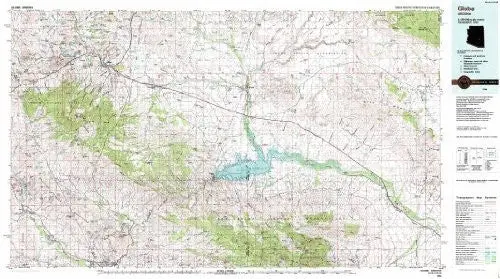 Globe Arizona 1:100,000-Scale Usgs Topographic Map: 30 X 60 Minute Series (1986) Us Geological Survey 1