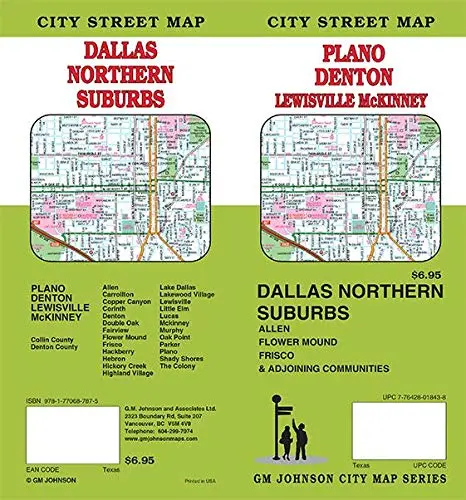 Denton / Plano / Mckinney / Dallas North,Texas Street Map Gm Johnson 1