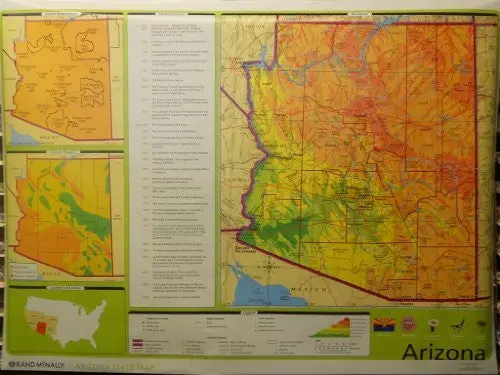 Arizona State Map (Markable Surface Maps) [Map] Rand Mcnally 1