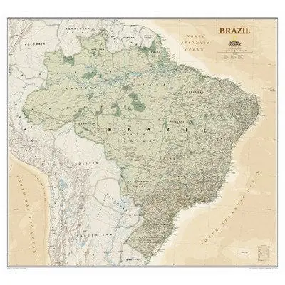 Brazil Executive Wall Map Material: Laminated 1