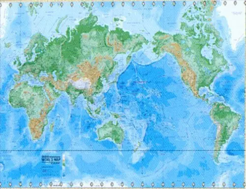 The World Physical Laminated Map: Deluxe Edition American Map Corporation 1