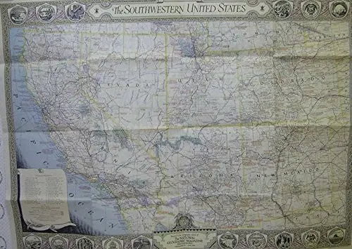 Map Of The Southwestern United States 1940 And 1948 (Map Only) [Paperback] Unknown Author 1