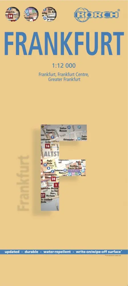 Laminated Frankfurt Map By Borch (English Edition) [Map] Borch 1