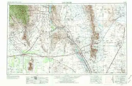 Las Cruces, Nm-Tx 2°×1° Historical Reproduction Map 1971 Map U.S. Geological Survey 1