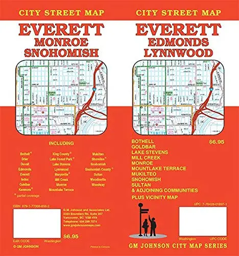 Everett / Edmonds / Lynnwood, Washington Street Map [Map] Gm Johnson 1
