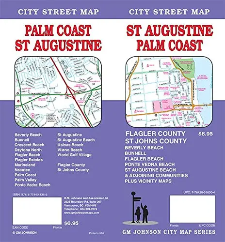 St Augustine / Palm Coast, Florida Street Map [Map] Gm Johnson 1