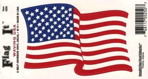 Waving Usa Self Adhesive Vinyl Decal For Auto, Truck, Or Boat 1-Pack 1
