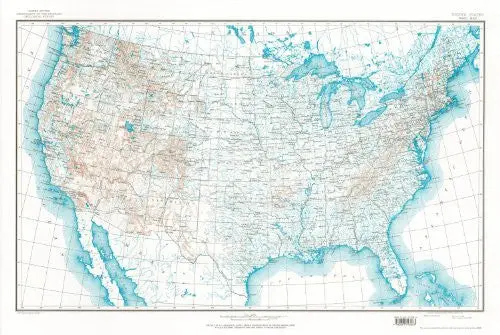 United States Map 7B Base Map With Contours (Tus5363) 1