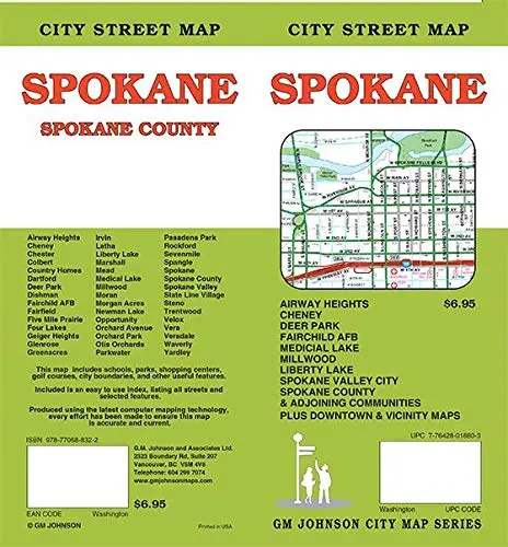 Spokane, Washington Street Map [Map] Gm Johnson 1
