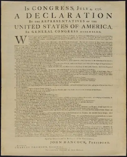 Declaration Of Independence: Newsprint Edition -- Matte Ready-To-Hang 1