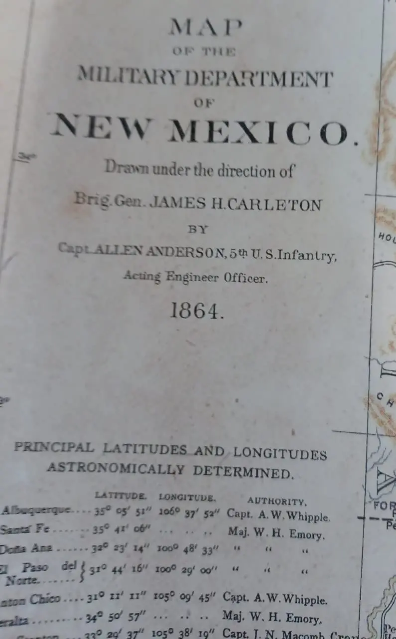 Civil War Map Of The Military Department Of New Mexico And Arizona (Enhanced Reproduction Of The Original 1864 Map) [Map] Gen. James H. Carleton And Capt. Allen Anderson And Enhancements By Wide World Maps And More! 1
