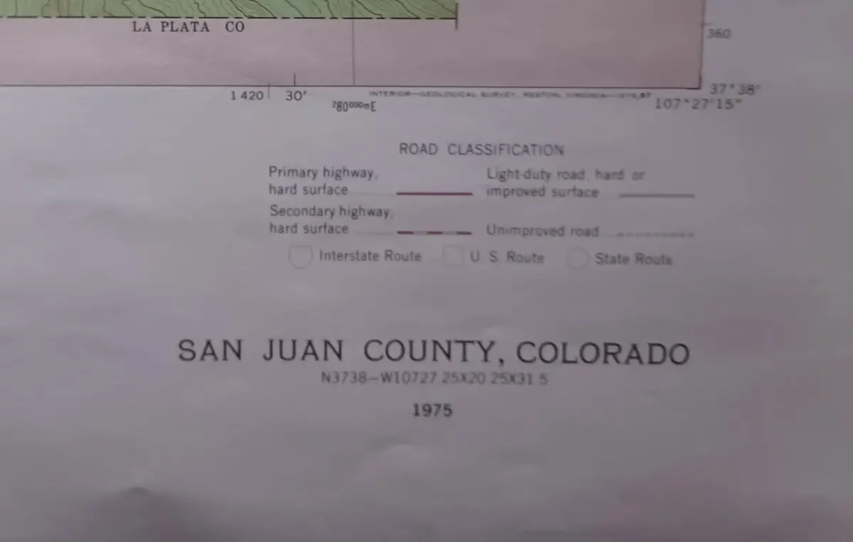San Juan County Colorado Topographic Map (Folded) [Map] Usgs-Reston 1