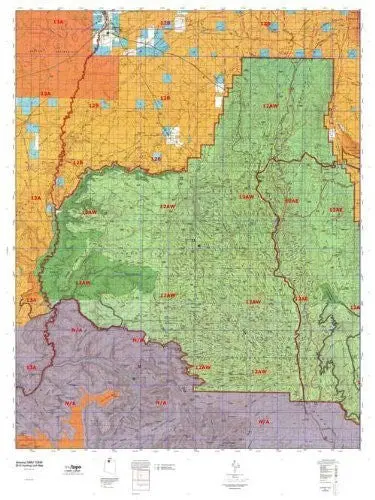 Arizona 12Aw Hunt Area / Game Management Unit (Gmu) Map 1