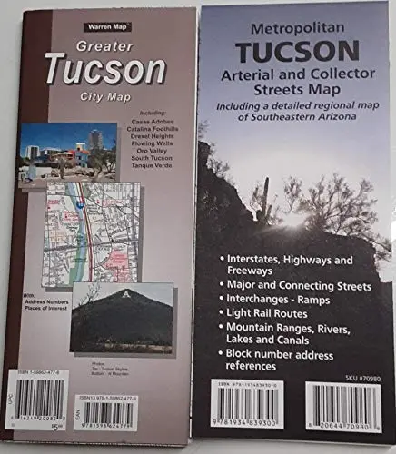 Tucson Two Map Set (Full Street Detail + Metro Area) [Map] Pms/Wide World Maps 1