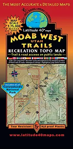 Moab West Trails Recreation Topo Map [Map] Latitude 40° 1