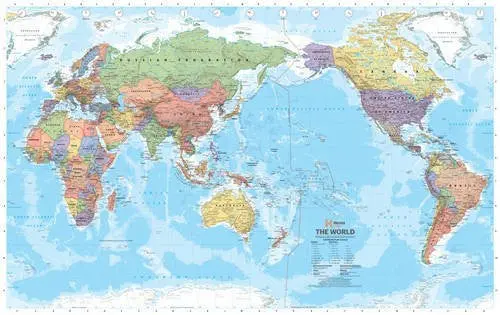 World Supermap (Packaged In Clear Plastic Tubes): Laminated [Map] 1