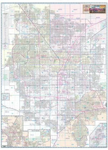 Greater Las Vegas Area Wall Map Gloss Laminated [Map] 1