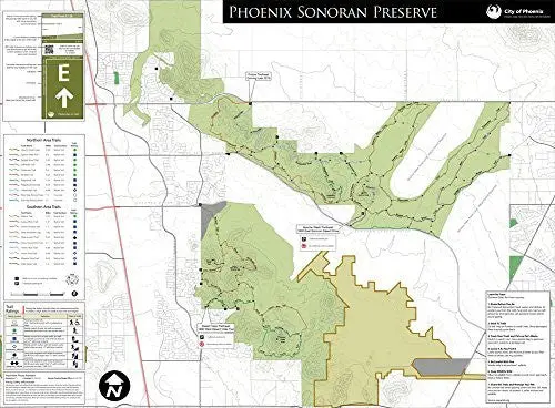 Phoenix Sonoran Preserve Full-Size Wall Map (Paper, Non-Laminated, Topographic, Full Color, Uncoated, 30"×22") 1