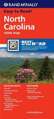 Easy To Read! North Carolina State Map 1