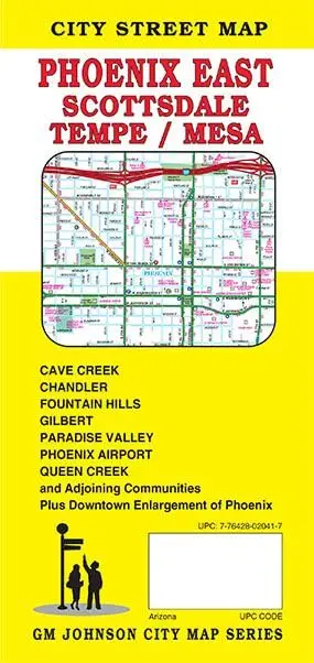 City Street Map Phoenix East, Scottsdale, Tempe And Mesa [Map] G. M. Johnson 1