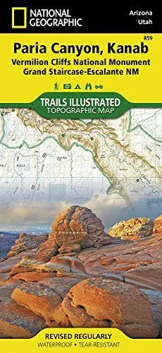Paria Canyon, Kanab Map (Vermillion Cliffs National Monument, Grand Staircase-Escalante National Monument) Trails Illustrated Map 859 1
