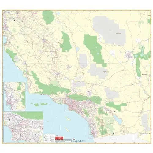 Universal Map 762552336 California Southern Vicinity Wall Map Railed [Office Product] 1