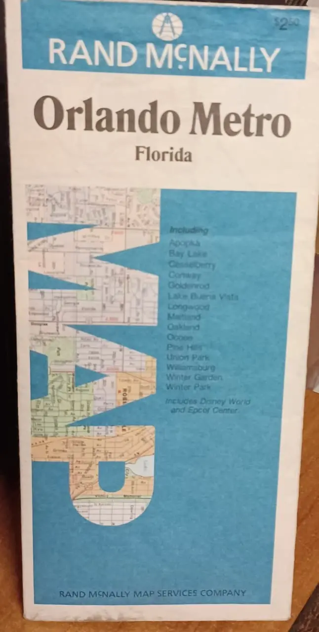 Orlando Metro, Florida, Map: Including Apopka, Bay Lake, Casselberry ... Includes Disney World And Epcot Center Rand Mcnally And Company 1
