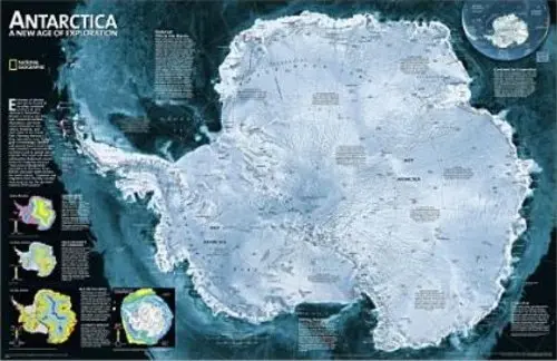 Antarctica Satellite Wall Map Map Type: Standard Size Tubed (20"H X 34"W) [Kitchen] 1