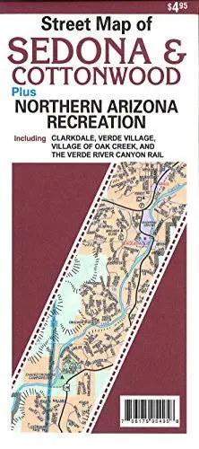 Street Map Of Sedona & Cottonwood Plus Northern Arizona Recreation 1