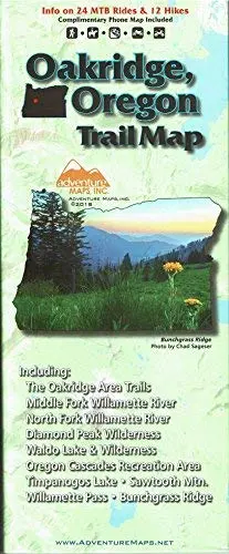 Oakridge, Oregon Trail Map [Map] Adventure Maps And Chad Sageser 1