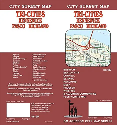 Kennewick / Pasco / Richland, Washington Street Map Gm Johnson 1