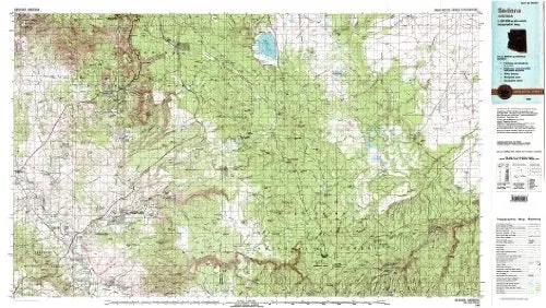 Sedona Arizona 1:100,000-Scale Usgs Topographic Map: 30 X 60 Minute Series (1980) [Unknown Binding] Us Geological Survey 1