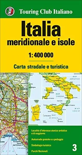 Italy South + Isles Tci#3 1:400K (Italian Edition) [Map] Touring Club Italiano 1
