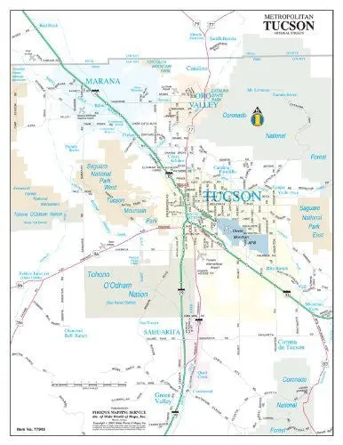 Metropolitan Tucson Arterial Streets Notebook Map Gloss Laminated - 10 Count [Map] Phoenix Mapping Service 1
